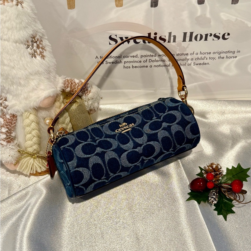 Coach Nolita Barrel Bag In Signature Denim CZ459